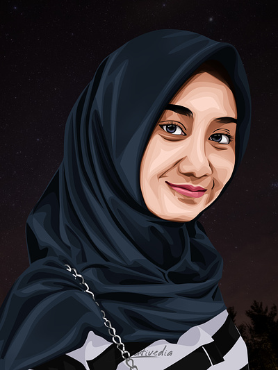 Hijab Potrait Vexel Art Illustration design graphic design illustration vector art vexel vexel art vexelart