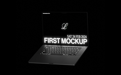 MacBook mockup - motion example 3d animation apple blender cinema4d design digital graphic design interaction macbook macos main screen minimalism mockup motion graphics typeface typographic ui ux website