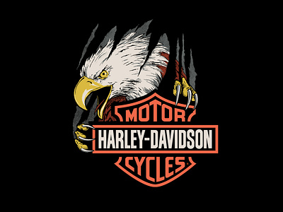 Eagle Scratch apparel design eagle graphic harley davidson hd illustration inspired logo rip scratch t shirt tear vector vintage