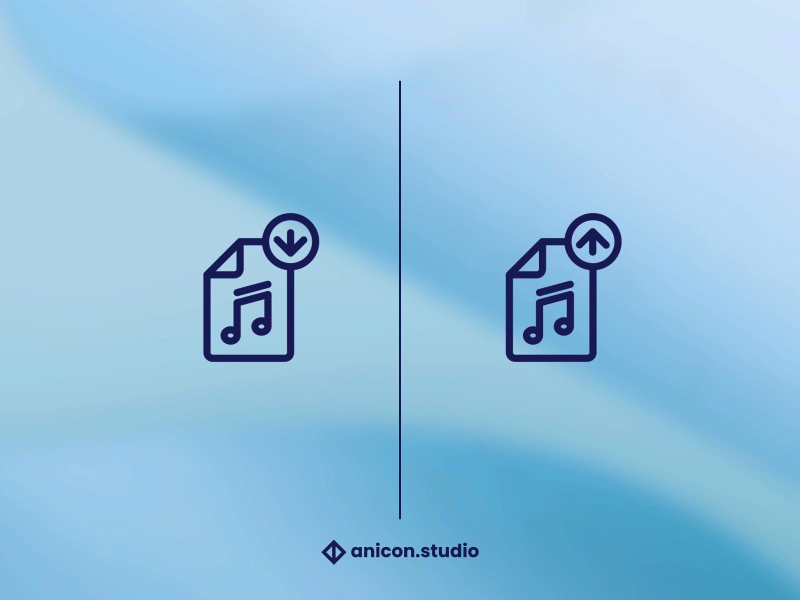 Music Upload / Download icons anicon animated logo business design download graphic design icon illustration json lottie motion graphics music ui upload