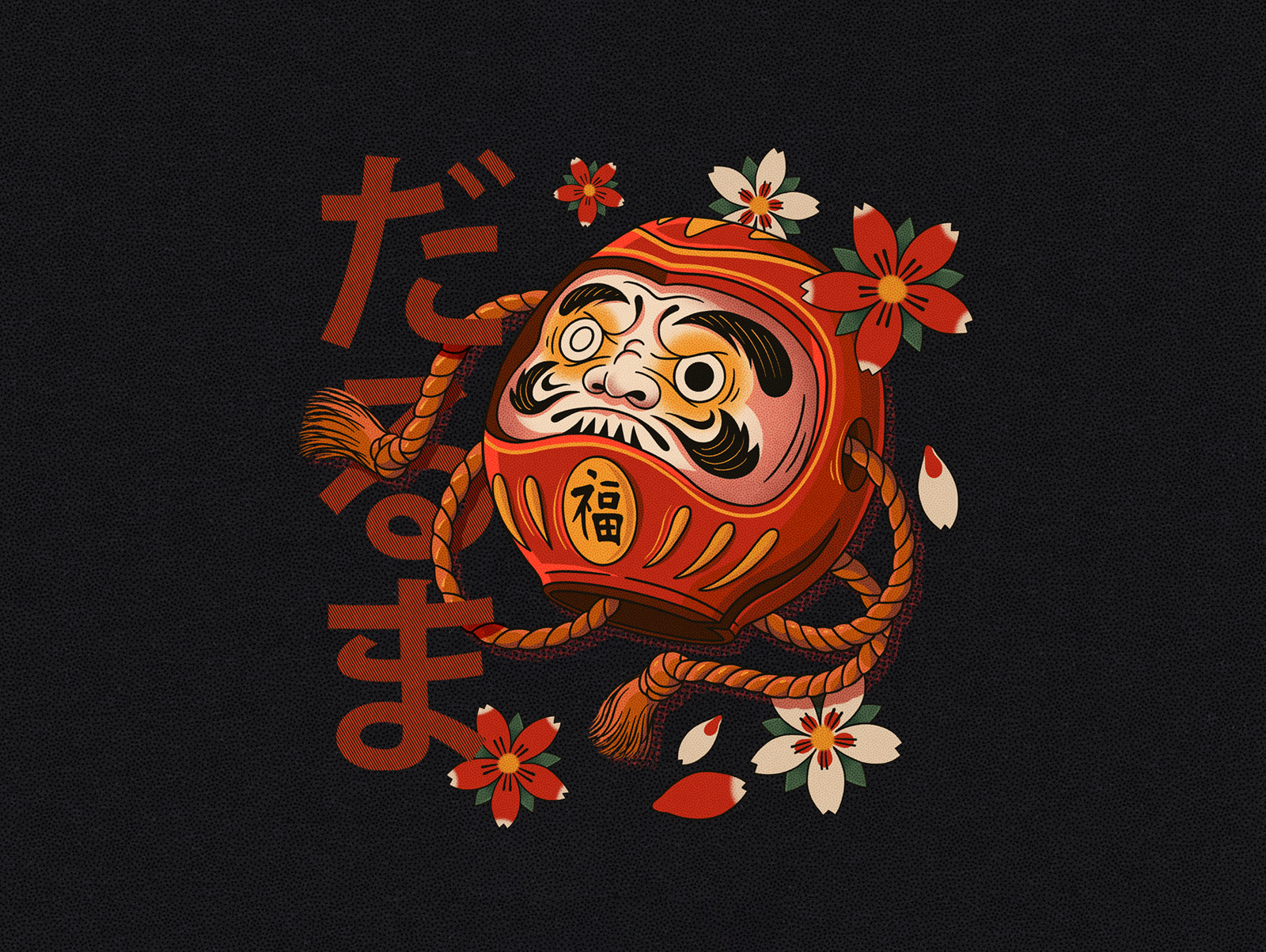 その他 Daruma Artwork Daruma Bodhidharma Edo Wood Block Print | Strength and