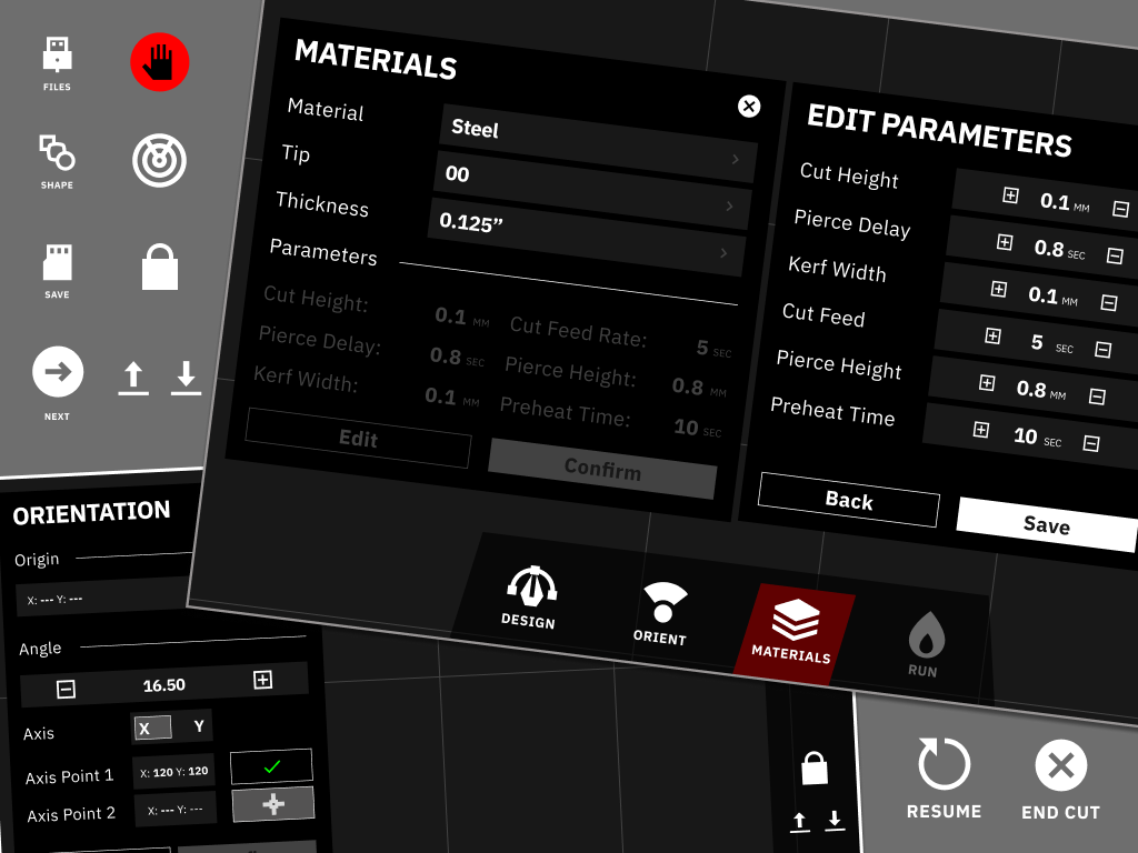 CNC Machine Touchscreen Tablet Interface Component Elements app branding componet control dashboard design graphic design hmi icon interface machine minimal operation product design saas tocuhscreen ui uidesign uiux ux