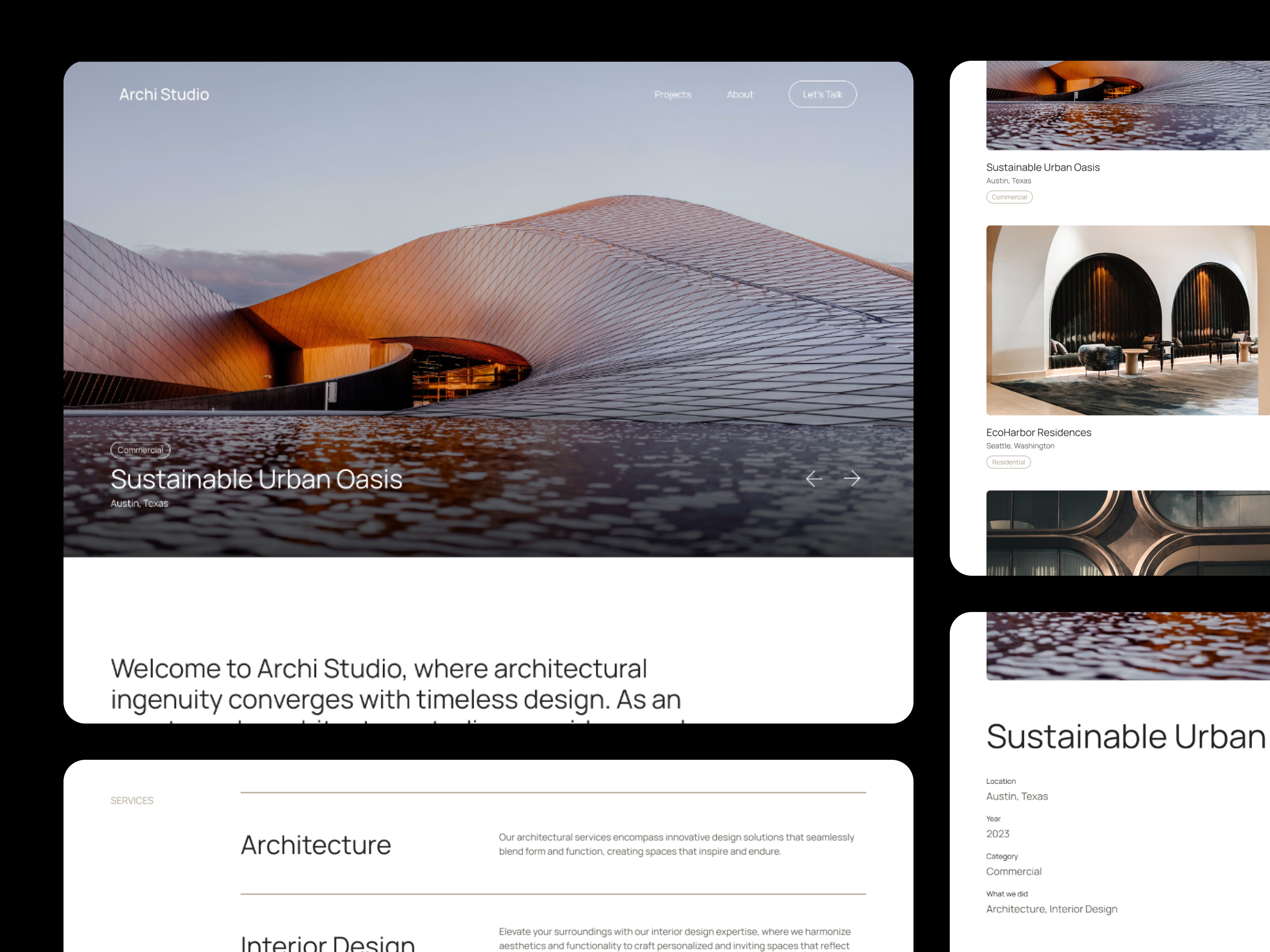 Architecture Studies Template architecture architecture studio design graphic design portfolio template ui ui design web design website