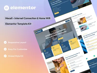 Internet Connection & Home Wifi Elementor Template Kit elementor elementor template kit elementor ui elementor ui design homewifi internet kit provider template uidesign uikits uiux webdesign website design wifi