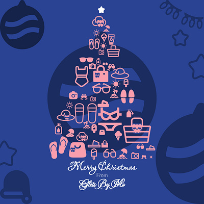 beach wear brand Christmas post branding graphic design logo
