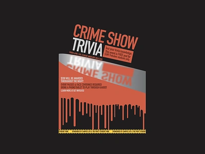 Crime Show Trivia 2d 2d design adobe adobe creative cloud adobe illustrator branding design graphic design illustrator marketing motion graphics poster poster design print design social media social media design social media marketing type typography vector