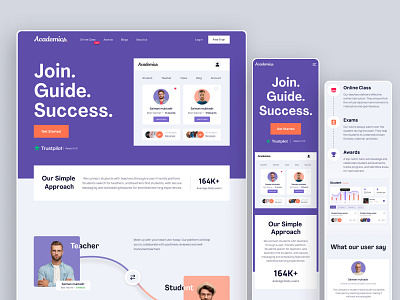 Online Education Website UI UX Design course course website e learning education educational platform elearning eleraning website figma landing page landingpage online calss online course online education online lerning studying tutor website ui design