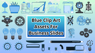 Blue Clip Art Assets For Business Slides professional slides