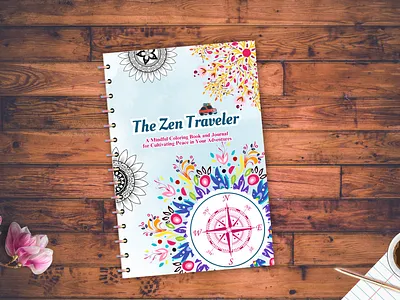 The Zen Traveler Coloring Book for Amazon KDP amazon kdp book cover design color coloring book design graphic design illustration kids mandala notebook travel zen