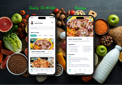 Daily UI #040 - Recipe or Food Order daily ui day 040 desktop website food order homepage ingredients instruction menu mobile app mockup recipe ui ux
