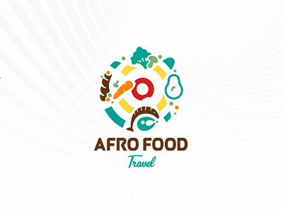 Africa Food Travel Logo africa travel afro food afroffod travel branding food plane food travel graphic design illustrator logo logo design travel blog travel blog logo