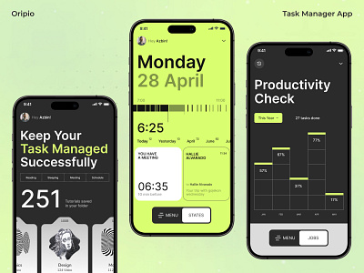 Task Manager App Design | Oripio design agency agency agency branding app design app designer design figma app landing page mobile app mobile app design oripio saas app design saas design saas prodcut saas services task manager app design ui design ux designer