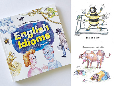 English Idioms book book illustration