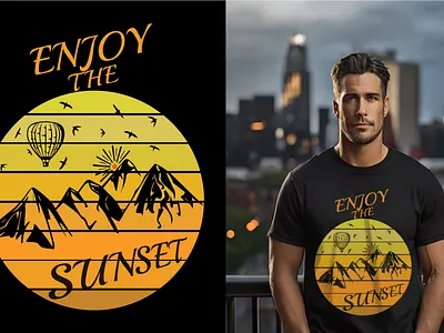 Sunset t-shirt design. branding clothing graphic design sunset t shirt t shirt design