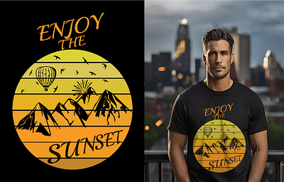 Sunset t-shirt design. branding clothing graphic design sunset t shirt t shirt design
