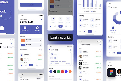 Banking UI kit adobe bank banking figma fintech mobile mobile ui kit sketch ui design ui kit ui template ui ux