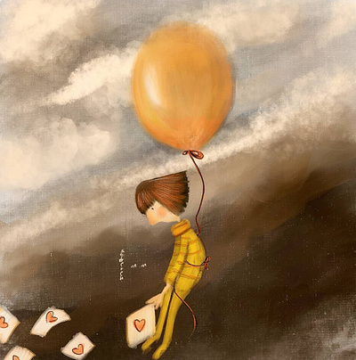 Flight to another world 🌎 art childrenillustration depression illustration love
