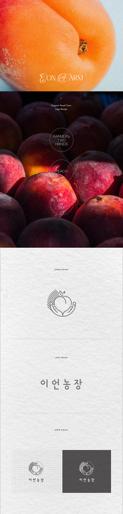 Local Fresh Peach; Eon Farm Logo Design brand branding design graphic design logo typography