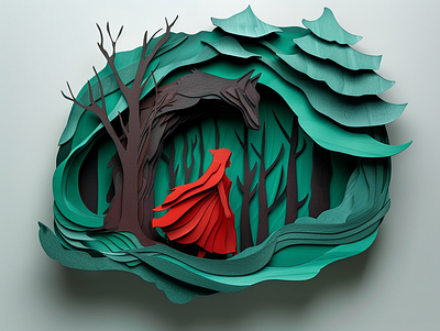 My take on little red riding hood graphic design