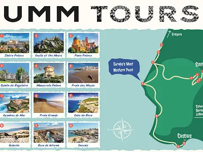 UMM Tours Touristic Map graphic design illustration infographic