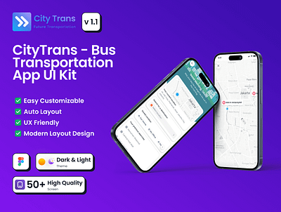 City Trans - Buses Ticket & Tracking App bus ticket bus tracking city design mobile app mobile ui kit mobile ui ux ticket app ticket mobile app trans transportation ui ui kit uiux ux