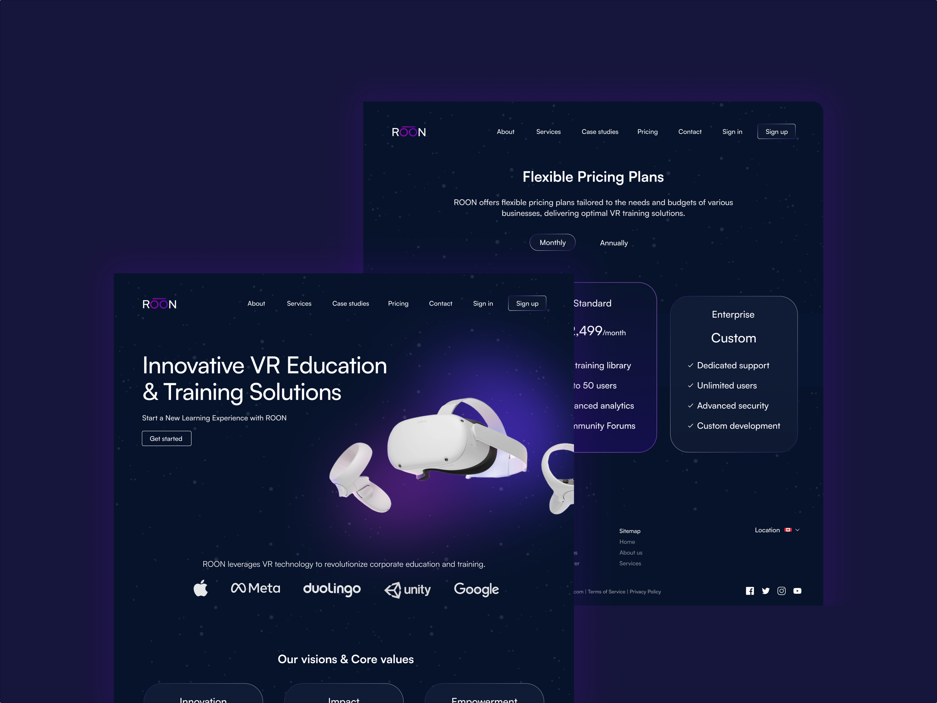 Daily ui. 003 Landing page ar b2b b2c branding dailyui figma illustration landing landing page pricing saas ui uidesign user interface uxui virtual reality vision pro vr vr headset website