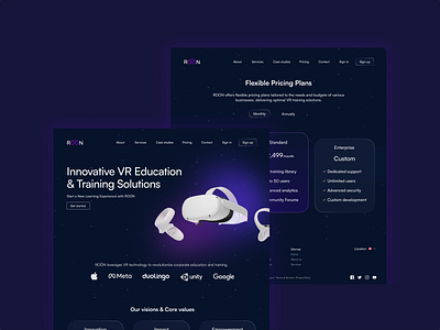 Daily ui. 003 Landing page ar b2b b2c branding dailyui figma illustration landing landing page pricing saas ui uidesign user interface uxui virtual reality vision pro vr vr headset website