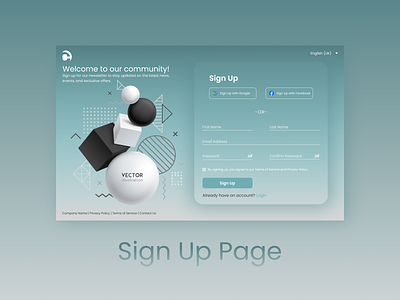Daily UI Design 001 Challenge - Sign Up Page figma
