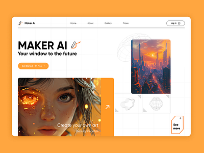 MAKER AI is an innovation of art ✨ futuretech makerai ui ux webdesign