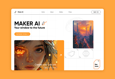 MAKER AI is an innovation of art ✨ futuretech makerai ui ux webdesign