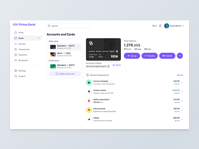 Finance Management - Cards and Accounts