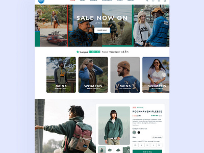 KAVU 🌲 desktop homepage redesign adventure branding desktop design explore homepage homepage redesign kavu landing page outdoor brand outdoors product page sale ui uiux ux