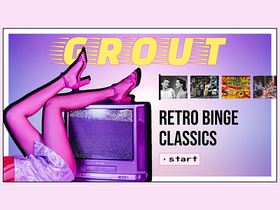Grout - Bring back old memories design pink purple retro tv ui ux website y2k