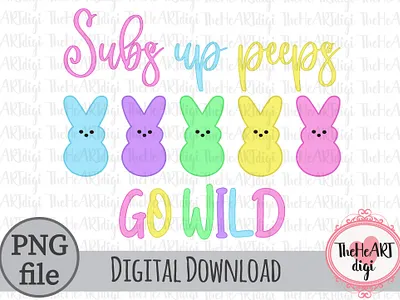 Subs up Peeps Go Wild PNG, Subs up Peeps PNG, Go Wild PNG bunny child design easter easter lovers graphic design illustration kids peeps school sublimation sublimation png t shirt design teacher wild