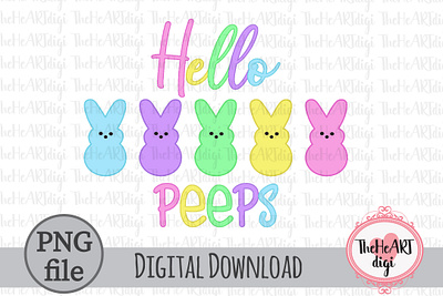 Hello Peeps PNG, Hello Peeps Sublimation Designs, Peeps PNG children cute design easter graphic design hello home illustration kids mama nursery peeps school sign sublimation sublimation png t shirt design teacher