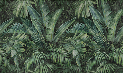 Tropical background with large leaves. Modern wallpaper botanical pattern