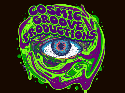 Cosmic Groove Productions Psychedelic Logo 2d illustration 2d vector adobe illustrator logo design music production psychdelic trippy art psychedelic logo trippy logo vector