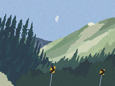 Mountain walk art digital drawing green illustration landscape nature