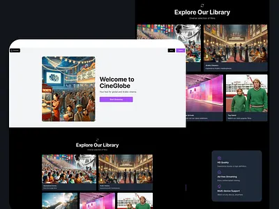 Movie streaming Landing Page figma ui ui ux