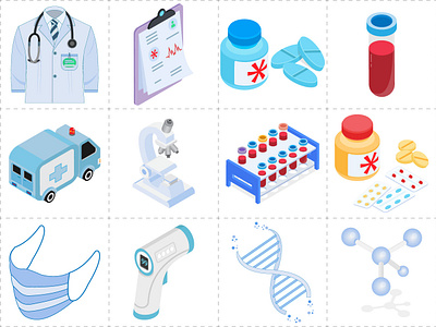 My Newly published Medical Icons on different websites. 3d graphic design health healthcare icon icon design icons illustration isometric lab medical science vector
