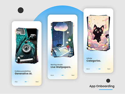 Wallpaper App Onboarding 4k wallpaper app ai wallpapers app app onboarding ui app ui ux branding ios design ios ui minimal mobile ui mobile wallpaper onboarding onboardings ui ui design ui designs uiux ux design wallpaper app wallpaper ui