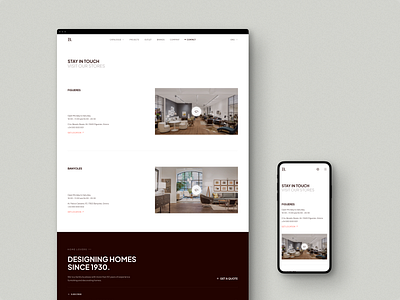 Contact page contact page design elegant furniture interior design layout minimal mobile product design store stylish ui ux virtual tour visual design web website