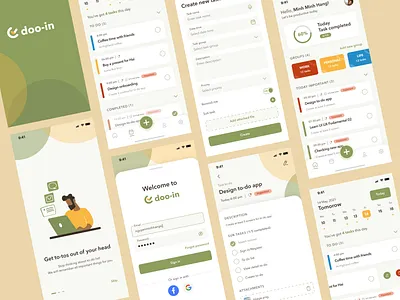Doo-in - To do list app app task management to do list traking ui uiux