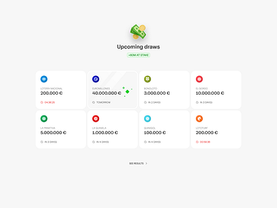 Lottery draws bet betting card design funny gambling game lottery millions money national lottery play playful prize product design quiniela reward ui visual design win