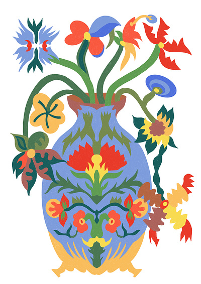 Vasija y flores illustration