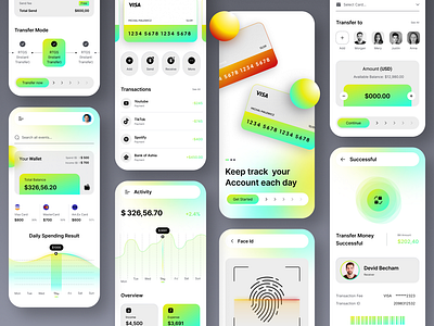 Finance app Design account app balance bank app banking cards deposit finance app financial app fingerprint scanner fintech fintech app fluttertop investments personal qr code security stocks transfer trust