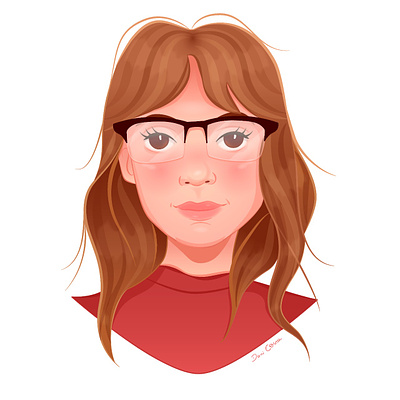 Me. avatar character design drawing girl glasses illustration illustrator vector wavy hair
