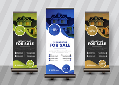 Abstract Real-Estate Roll-Up banner design. professional