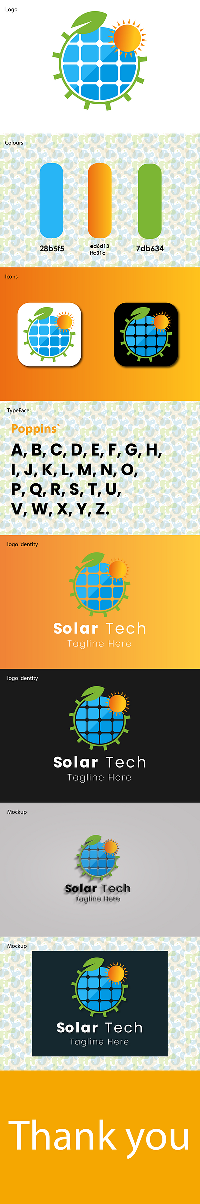 logo Design - Brand Identity - Solar Tech tech branding.