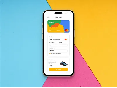 #2 Daily UI blue card checkout dailyui design figma mastercard minimal mockup pink ui ux yellow